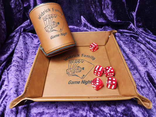 Personalisiertes Kunstleder-Flachmann-Geschenkset