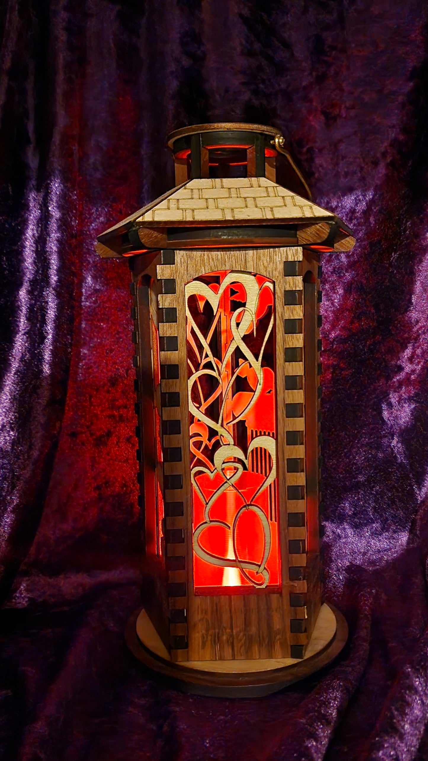 Wooden Lantern, 10 inch