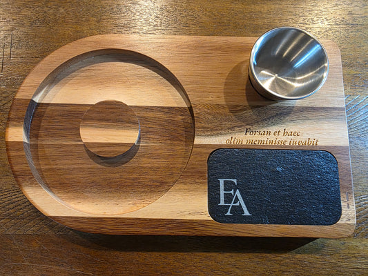 Custom Engraved Acacia Margarita Board with Slate Cutting Board