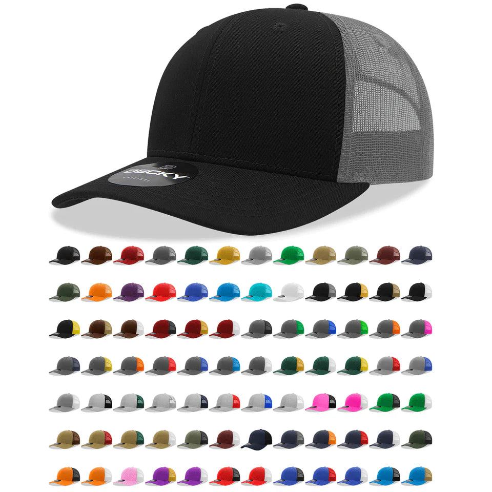 Mid Profile Structured Classic Trucker Hat with Cutom Leatherette Patch