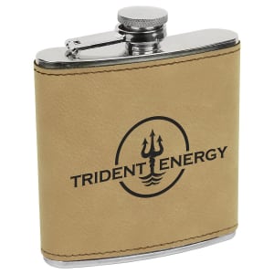 Leatherette Engraved Hip Flask