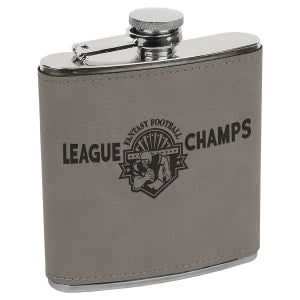 Leatherette Engraved Hip Flask