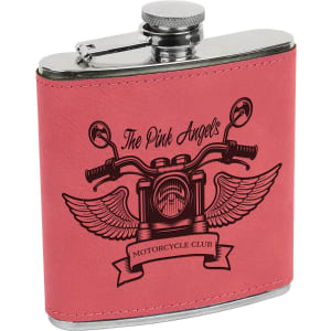 Leatherette Engraved Hip Flask