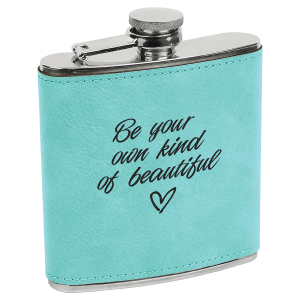 Leatherette Engraved Hip Flask
