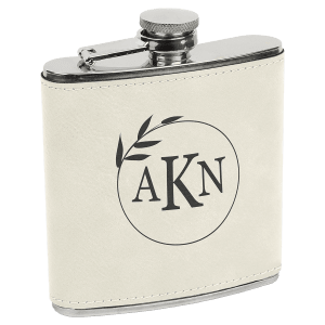 Leatherette Engraved Hip Flask