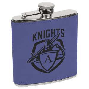 Leatherette Engraved Hip Flask