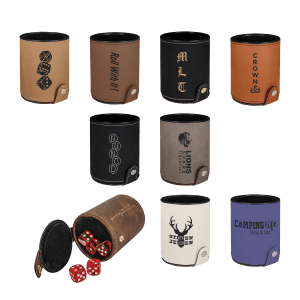 Personalisiertes Kunstleder-Flachmann-Geschenkset
