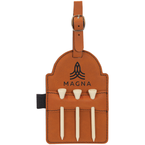Leatherette Golf Tee Holder (Includes 3 Tees)