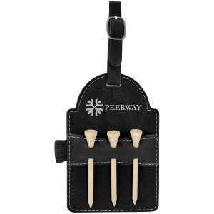 Leatherette Golf Tee Holder (Includes 3 Tees)