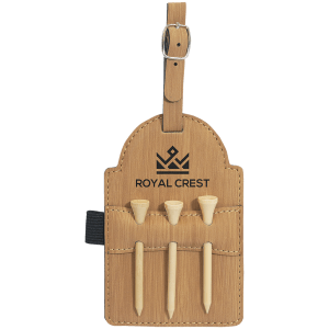 Leatherette Golf Tee Holder (Includes 3 Tees)