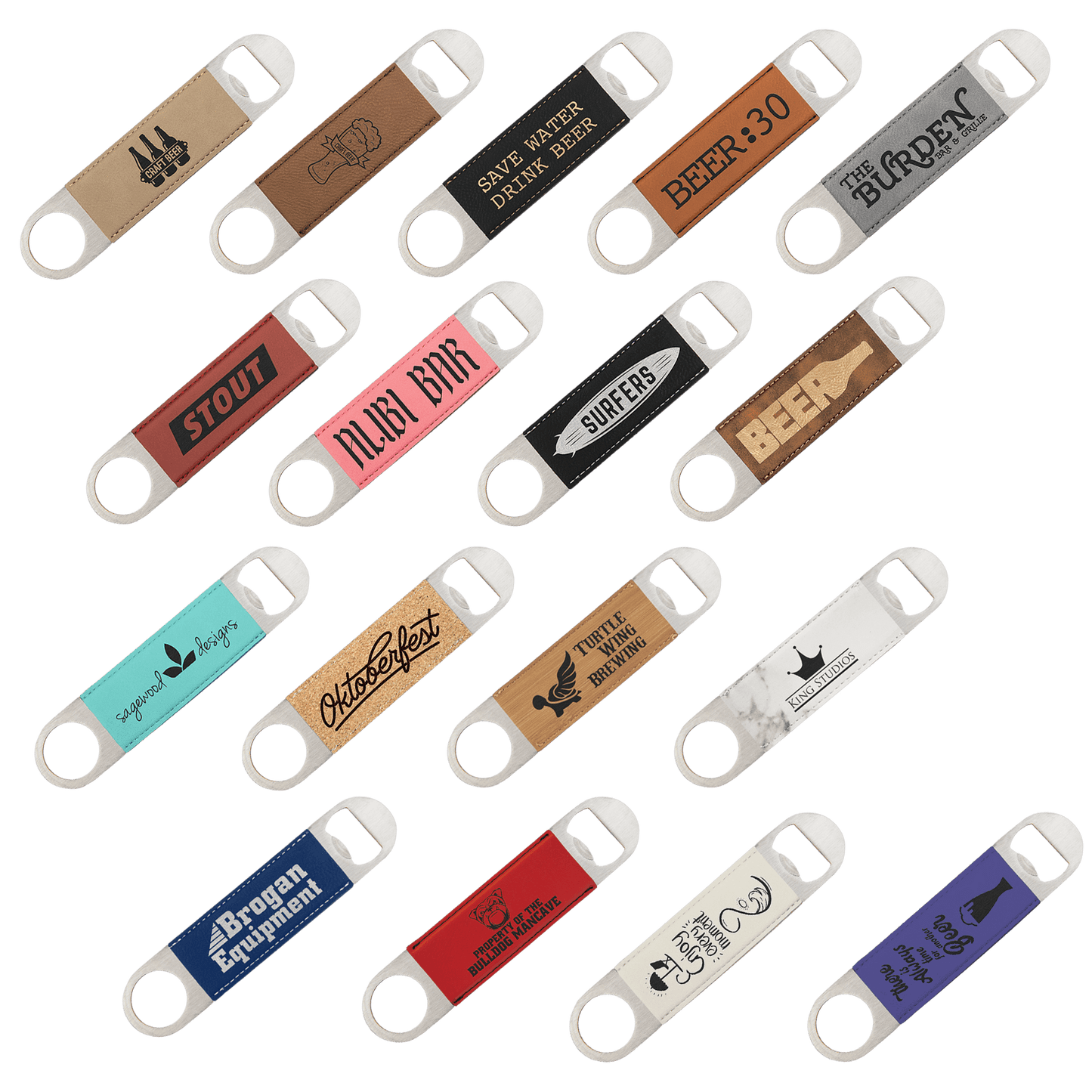 Leatherette and Stainless Steel Bottle Opener