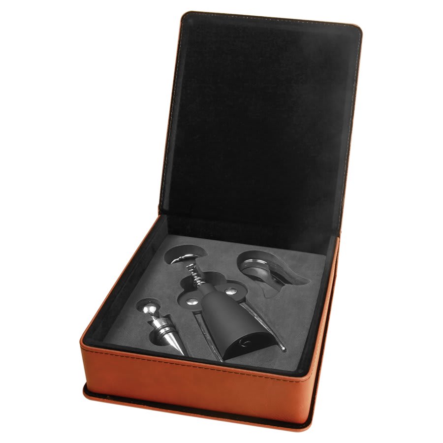 Leatherette 3-Piece Wine Tool Set