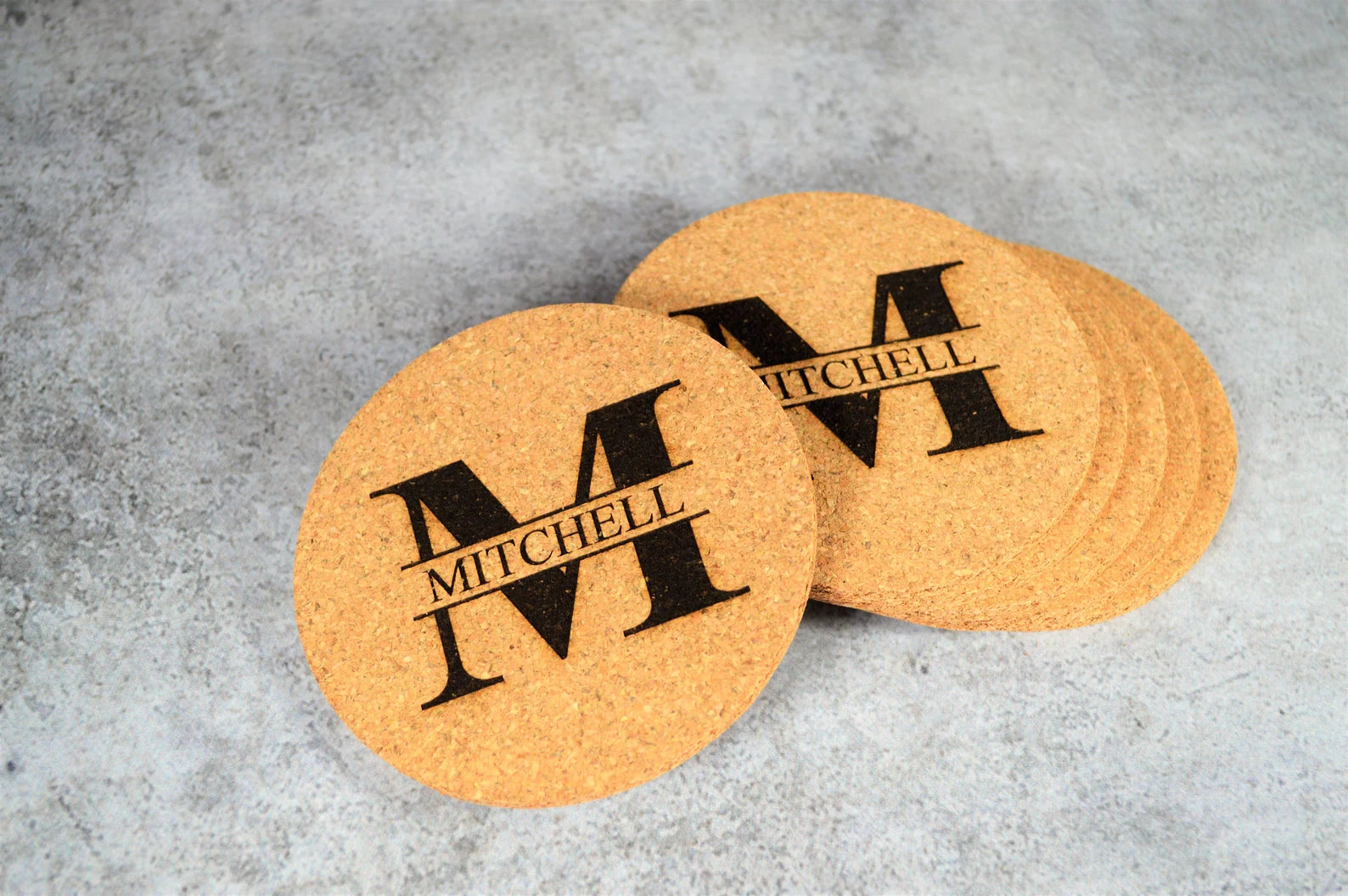 SET of CUSTOM Cork Coasters