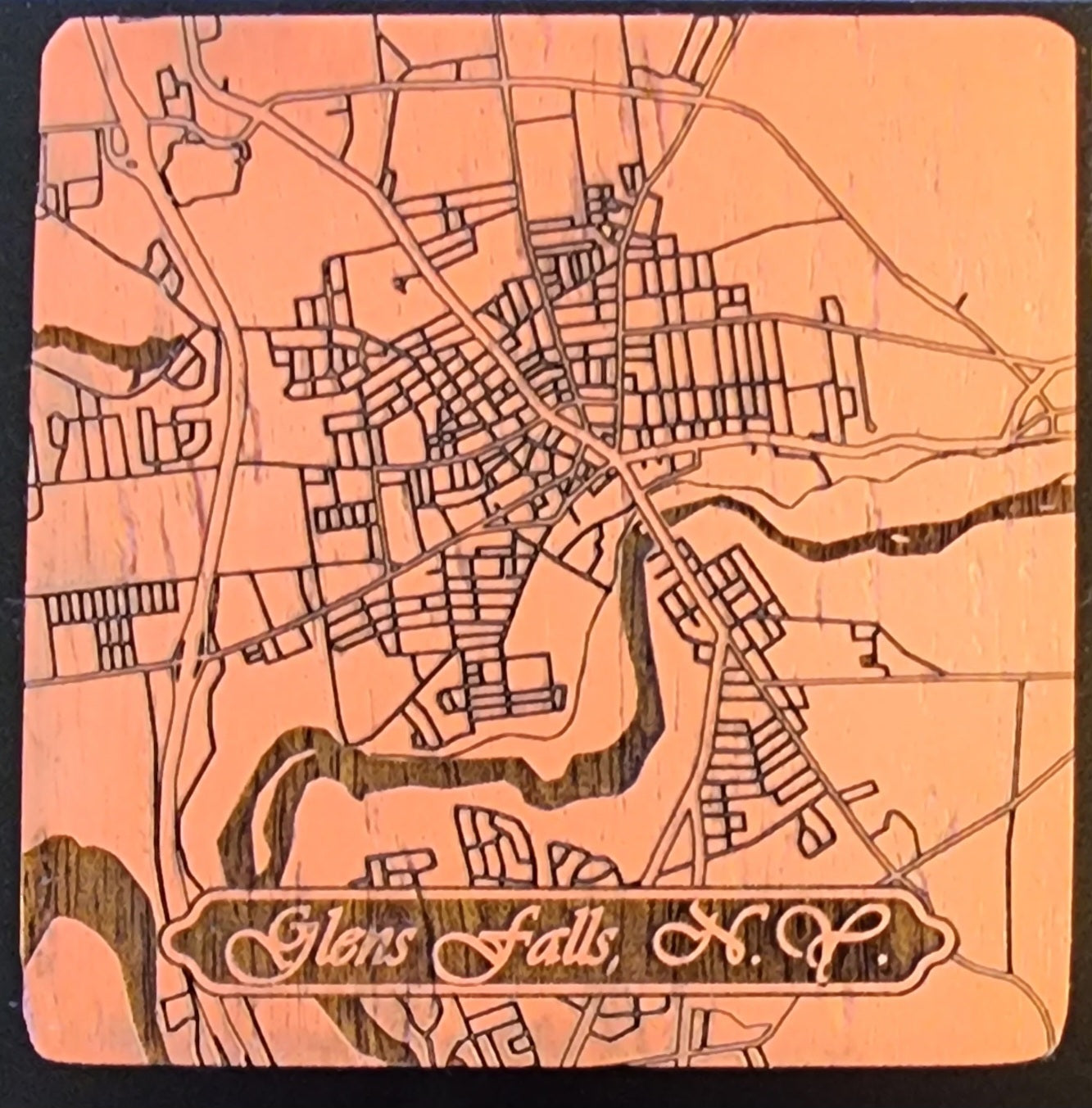 Personalisierte Stadtplan-Untersetzer (4er-Set)