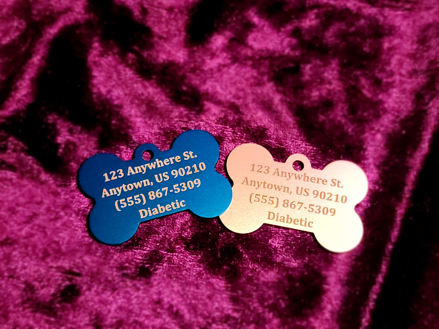 Personalisiertes Aluminium-ID-Tag, Knochenform
