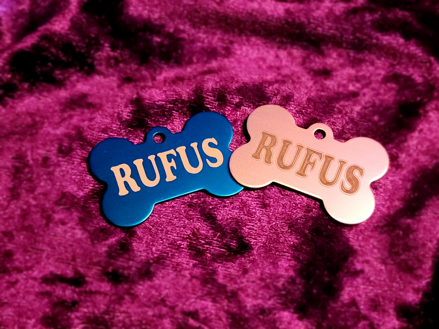 Personalisiertes Aluminium-ID-Tag, Knochenform