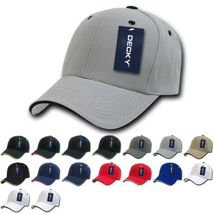 Sandwich Visor Baseball Cap with Customized Leatherette Patch