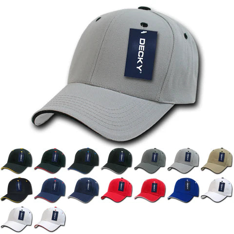 Sandwich Visor Baseball Cap with Customized Leatherette Patch
