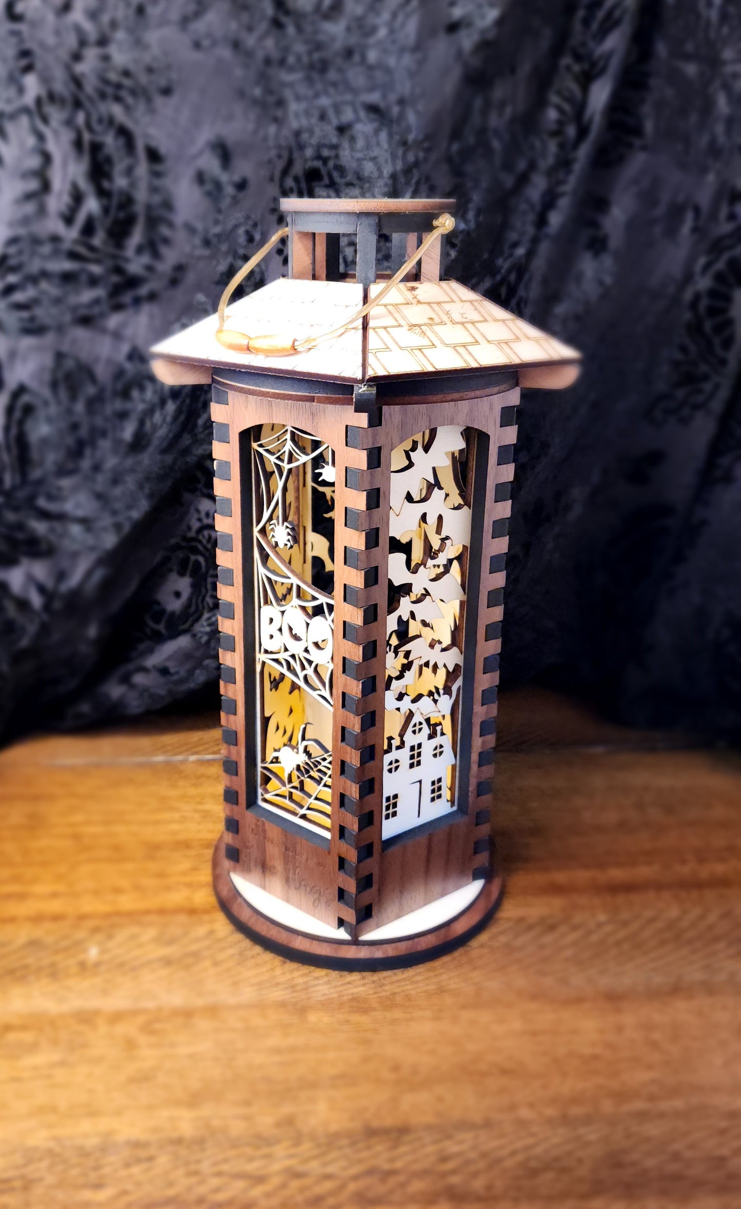 Wooden Lantern, 10 inch