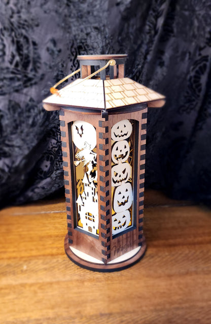 Wooden Lantern, 10 inch