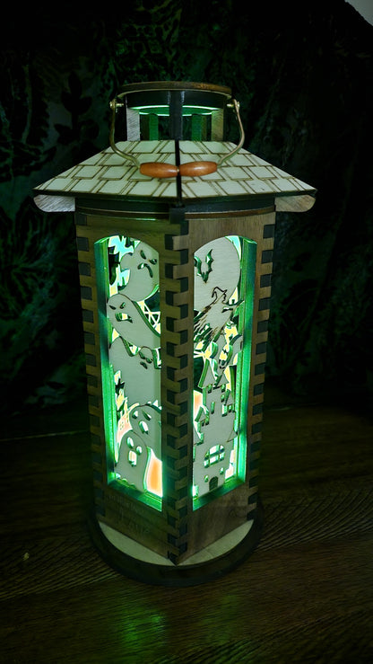 Wooden Lantern, 10 inch