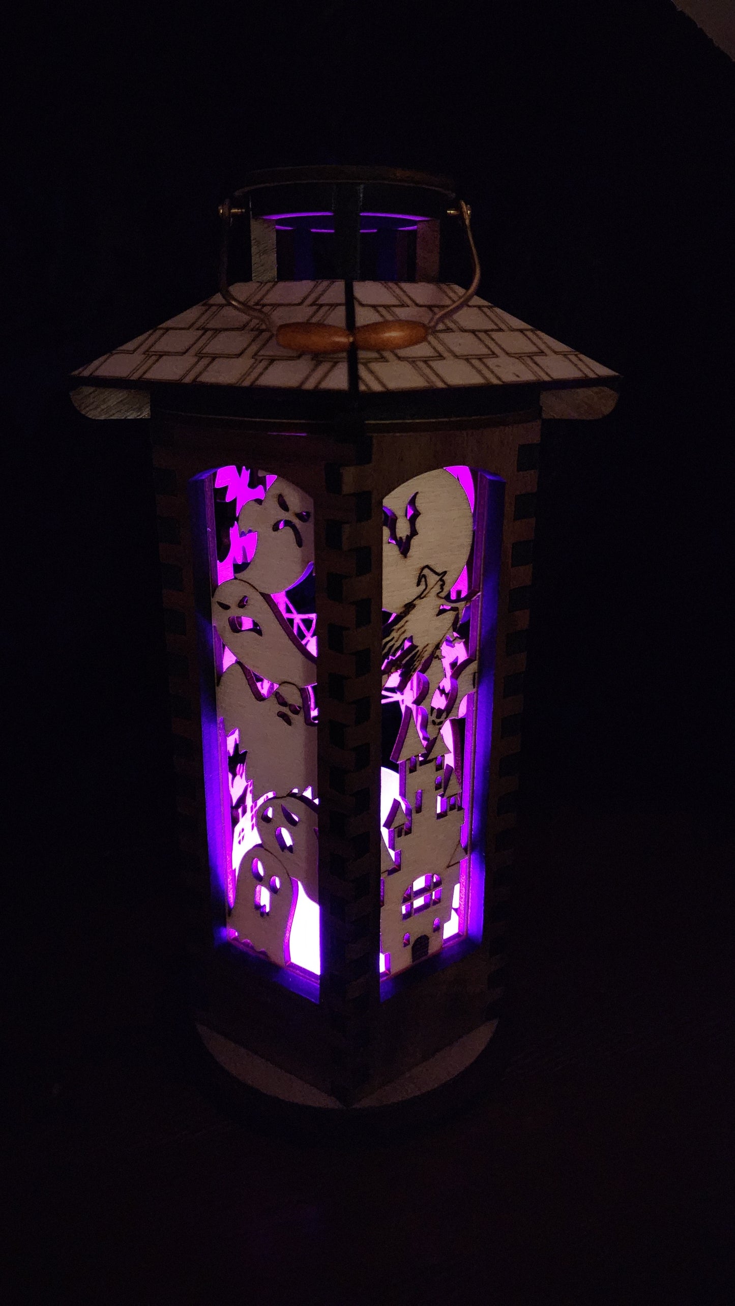 Wooden Lantern, 10 inch