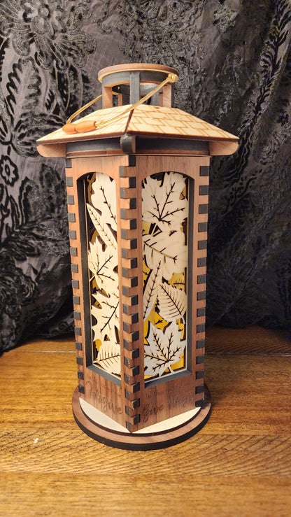 Wooden Lantern, 10 inch