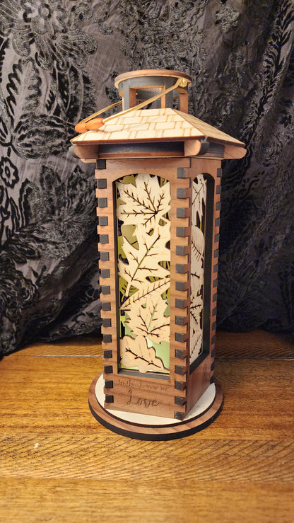 Wooden Lantern, 10 inch