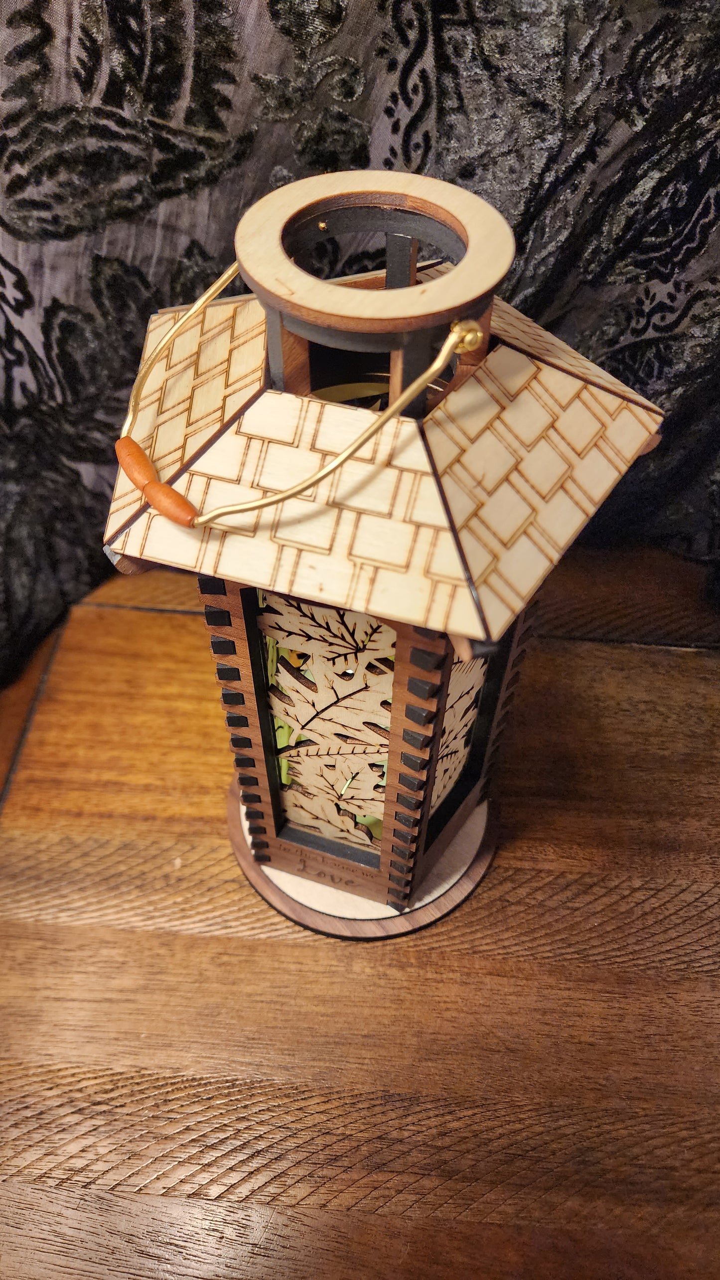 Wooden Lantern, 10 inch