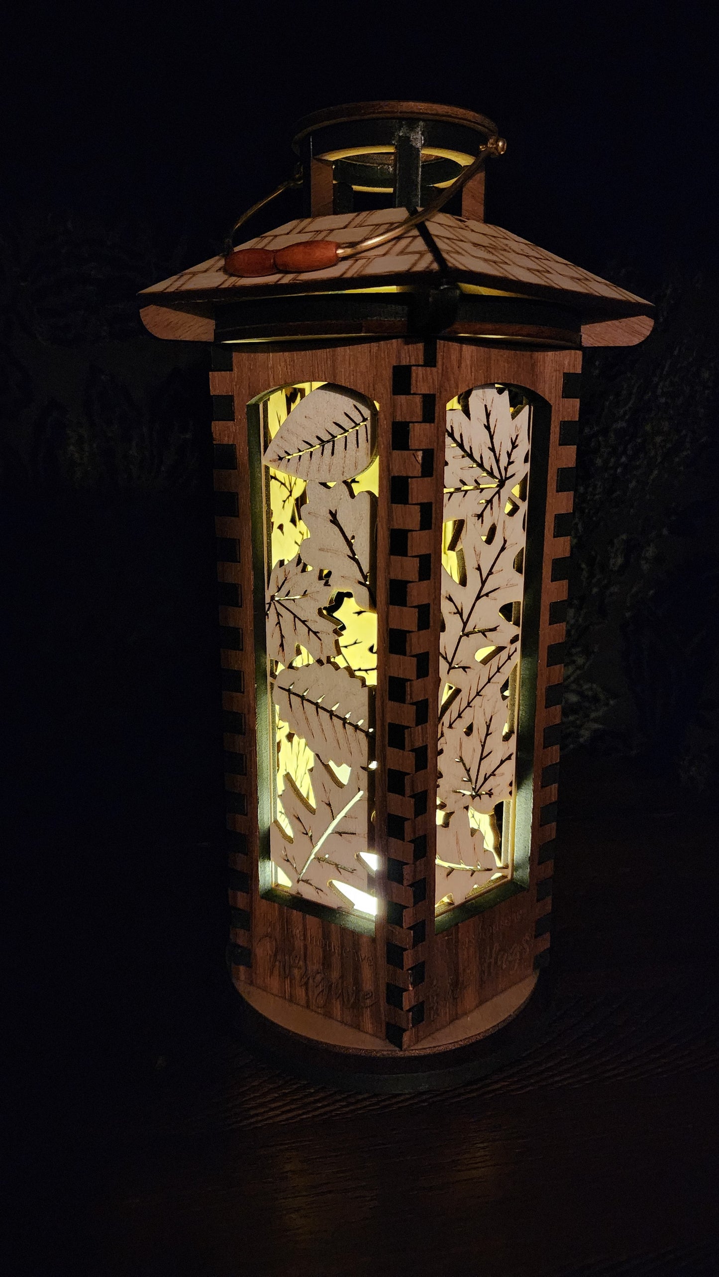 Wooden Lantern, 10 inch