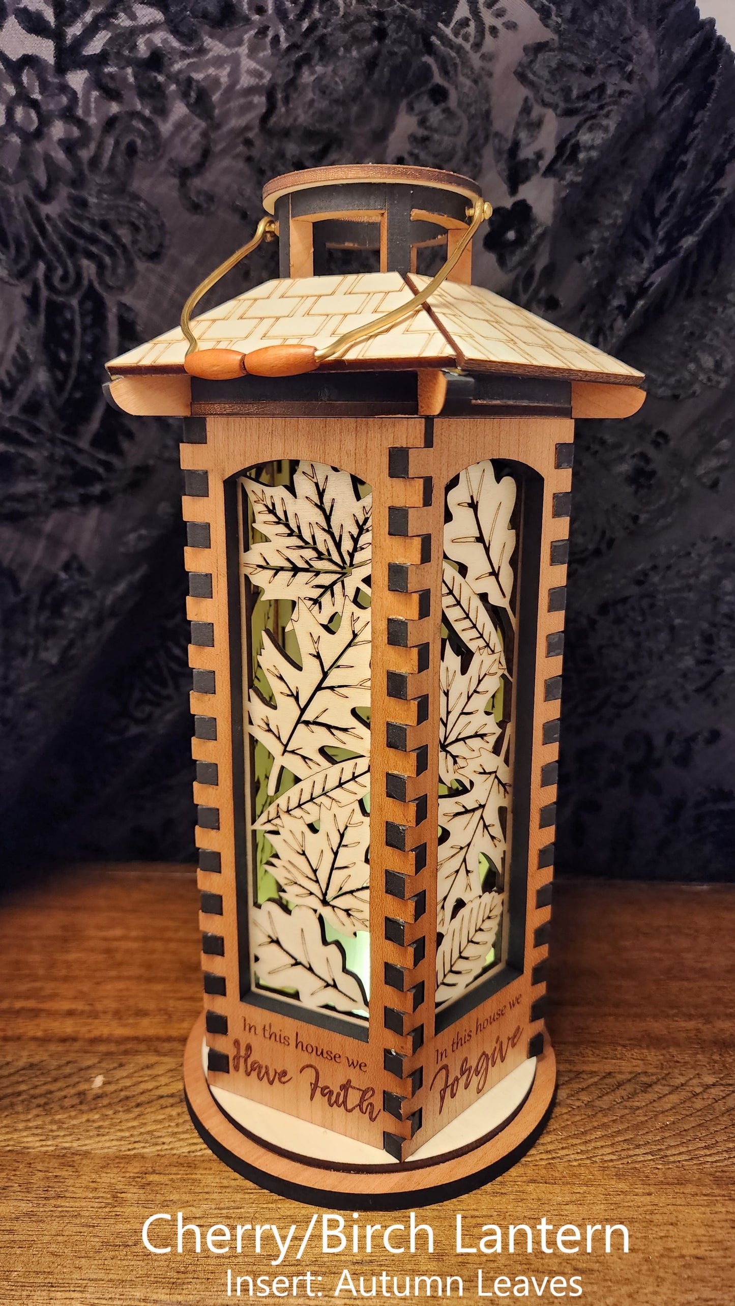 Wooden Lantern, 10 inch