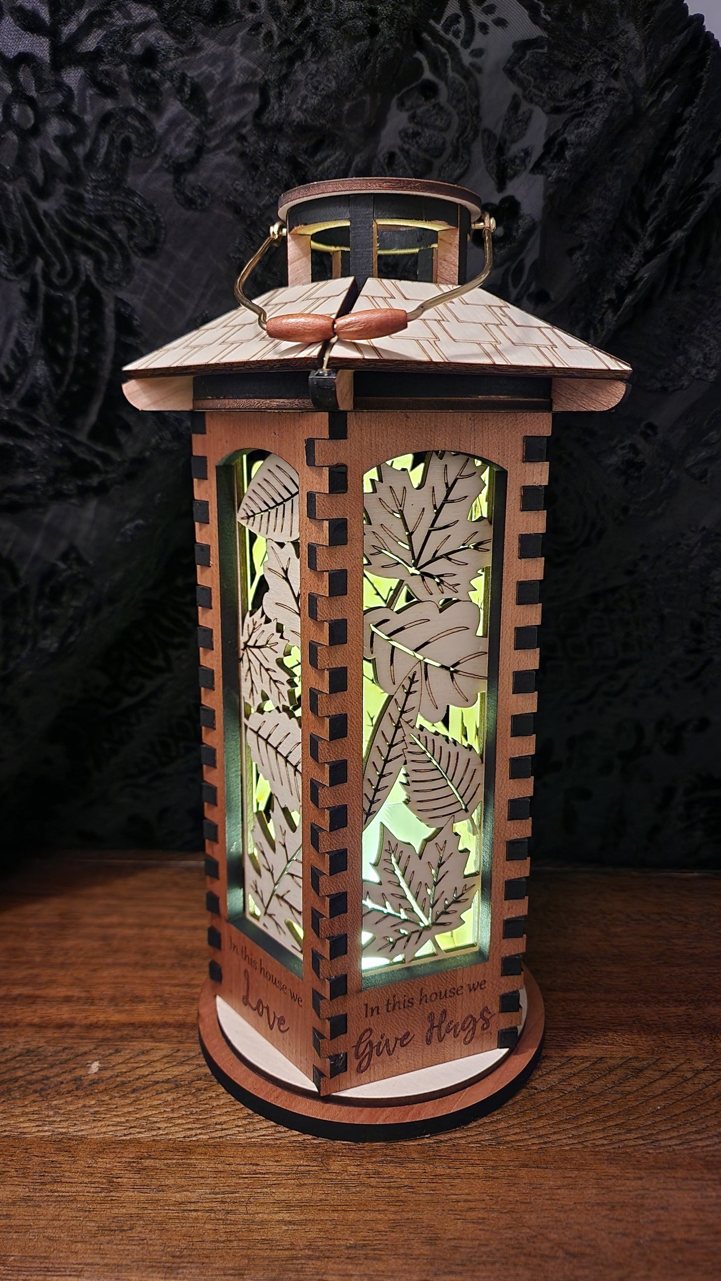 Wooden Lantern, 10 inch