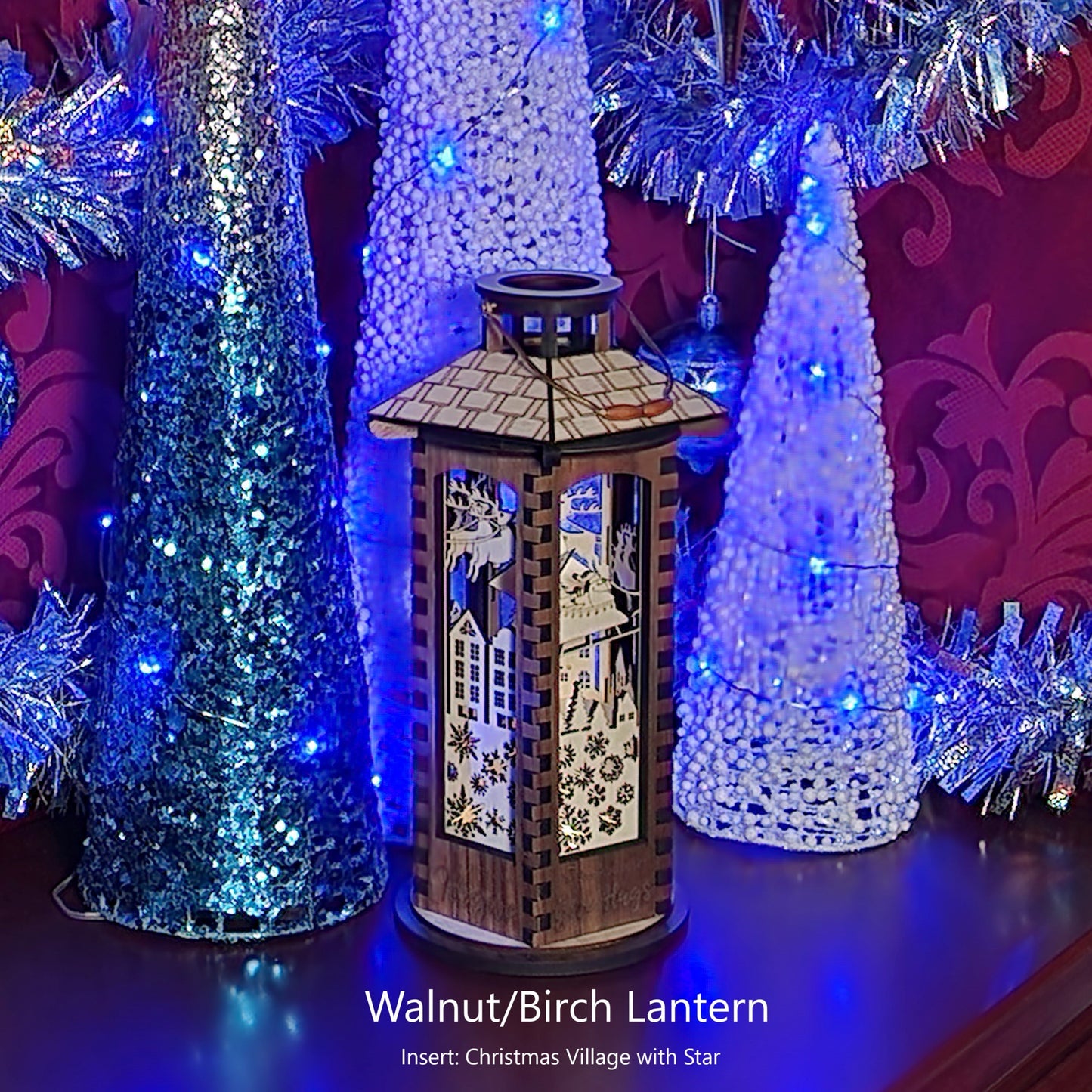 Wooden Lantern, 10 inch