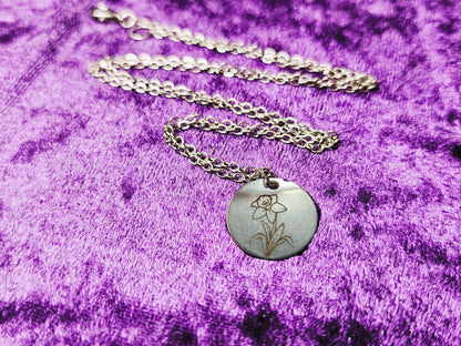 Birth Month Flower Charm Necklace