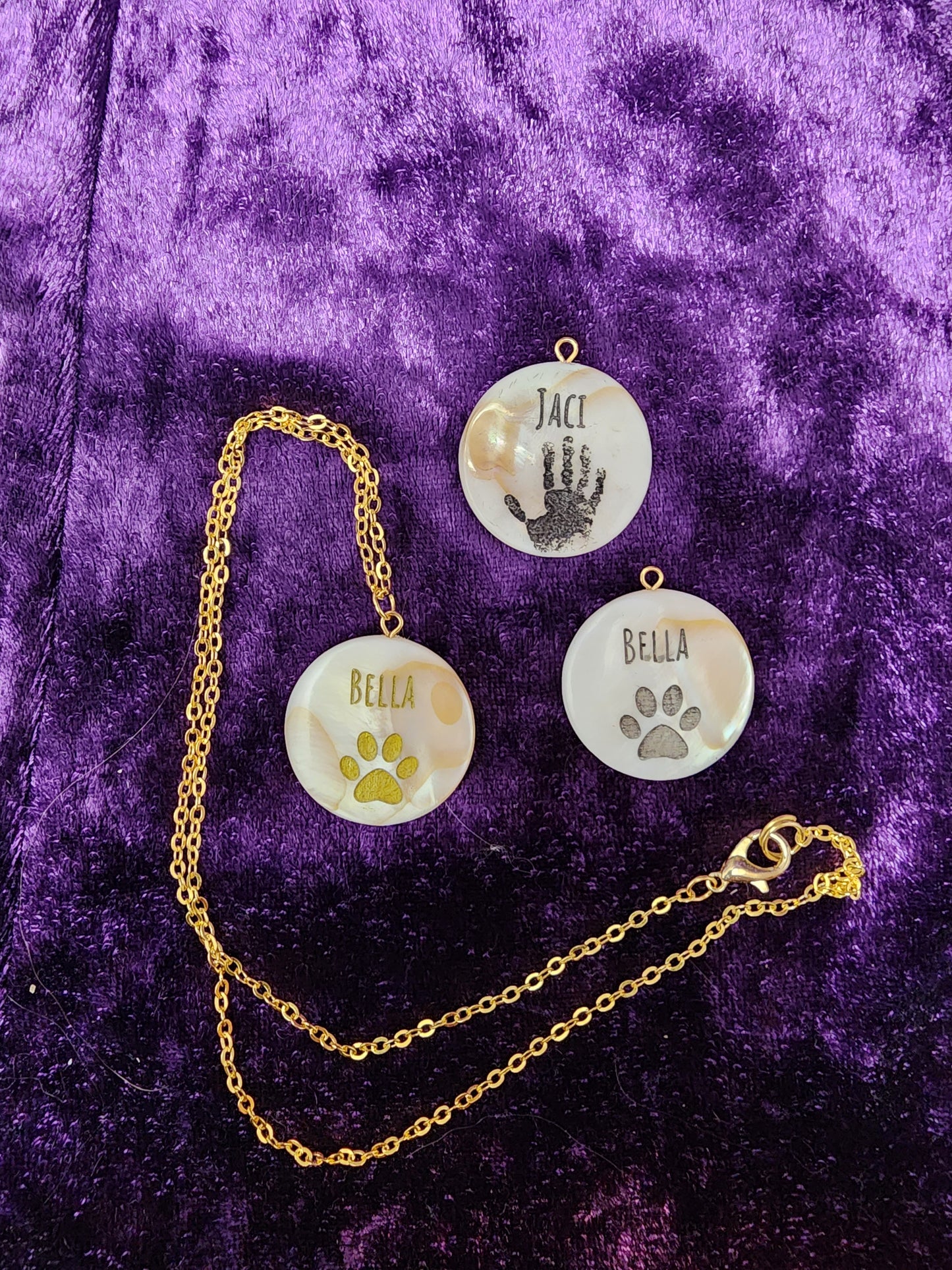 Handprint, Footprint, or Pawprint Stone Necklace