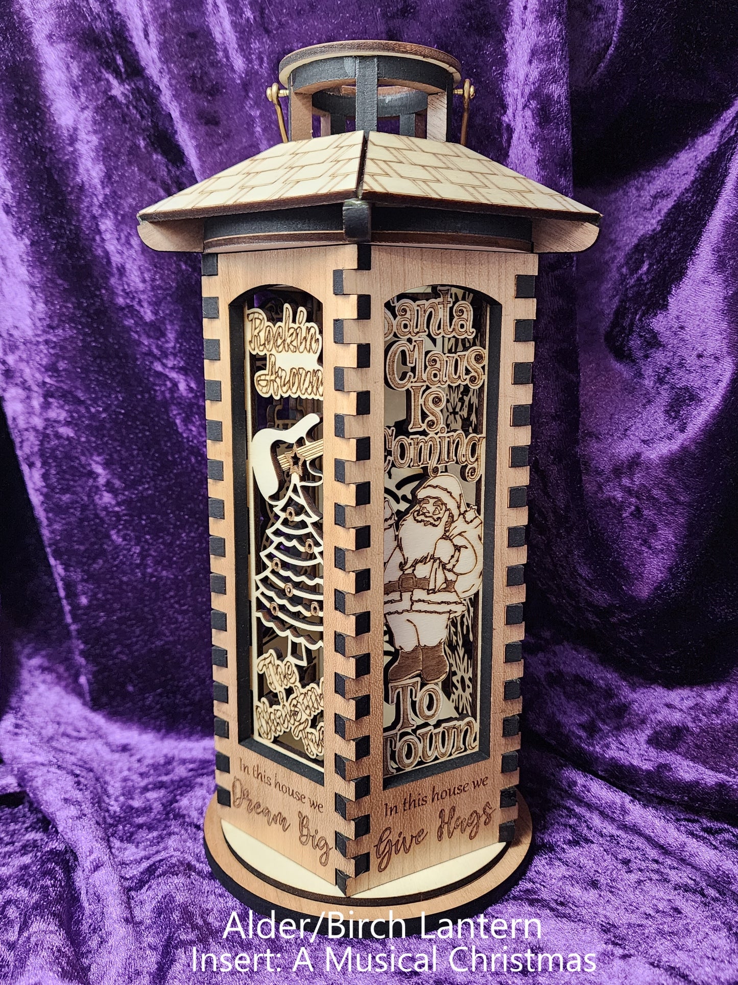 Wooden Lantern, 10 inch