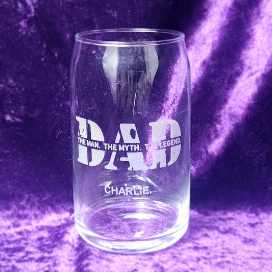 Personalized Beer Can Glass