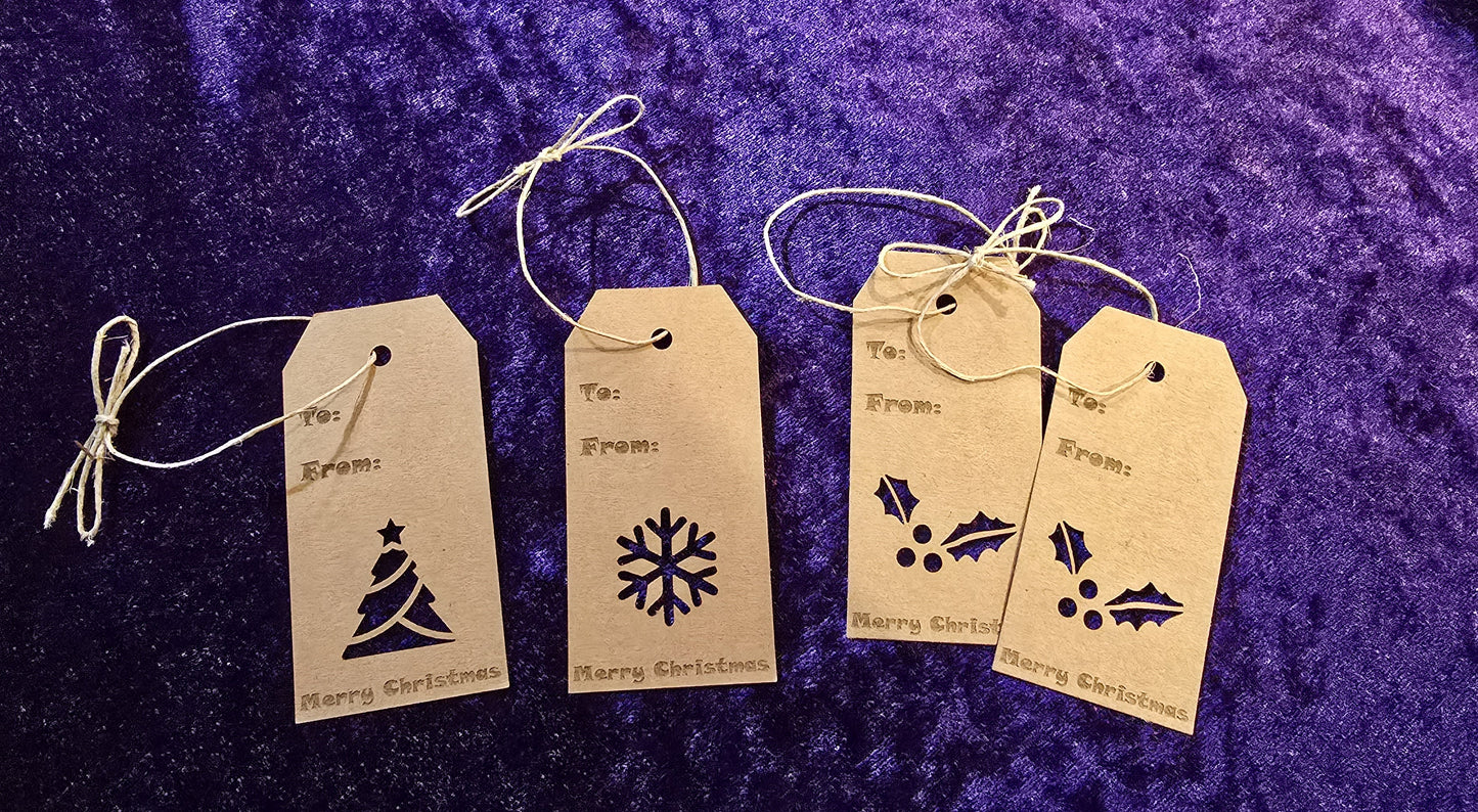 Laser Engraved Christmas Gift Tags (Assorted)