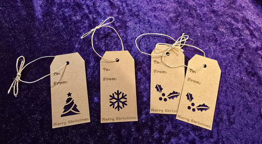 Laser Engraved Christmas Gift Tags (Assorted)