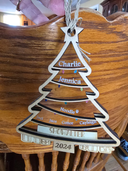 Customized Family Christmas Tree Ornament