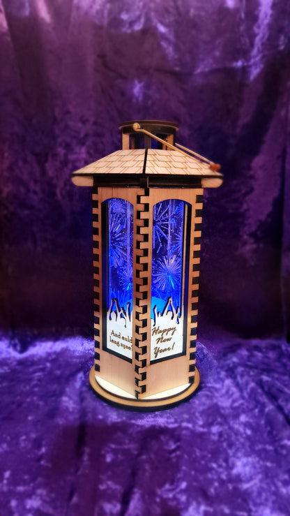 Wooden Lantern, 10 inch