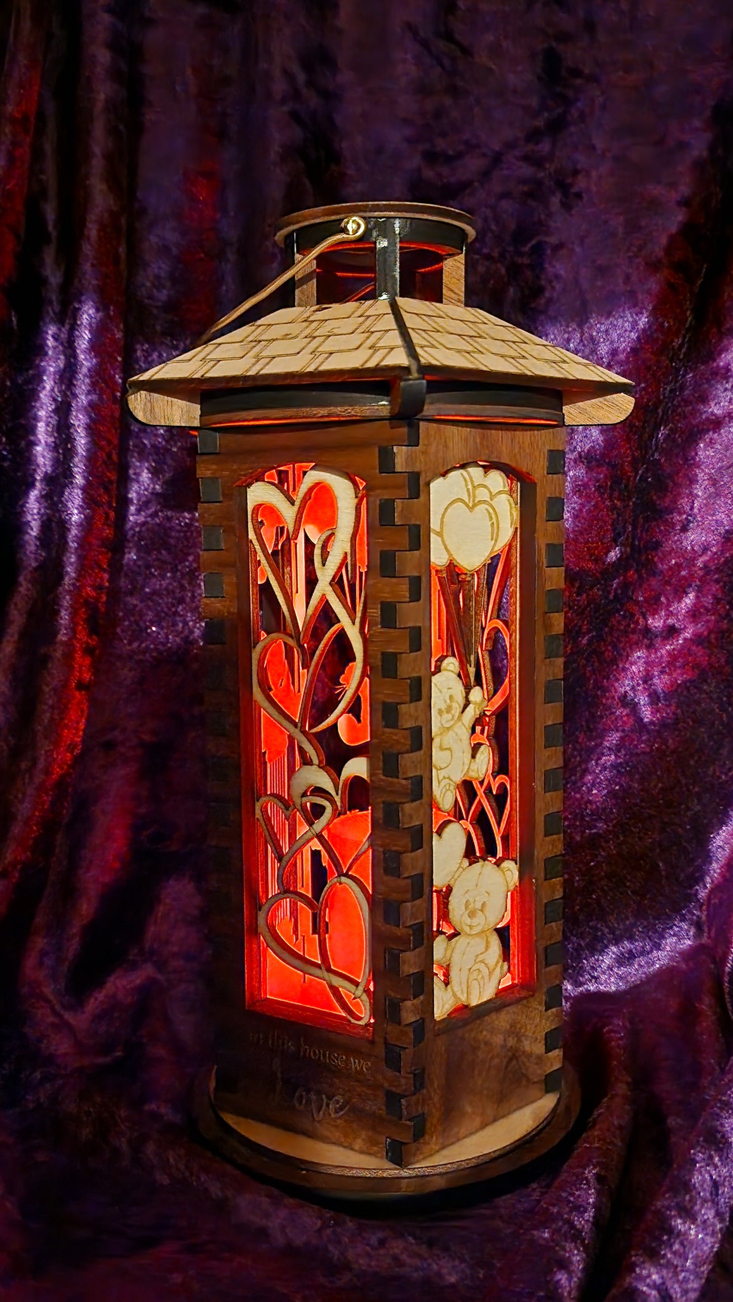 Wooden Lantern, 10 inch