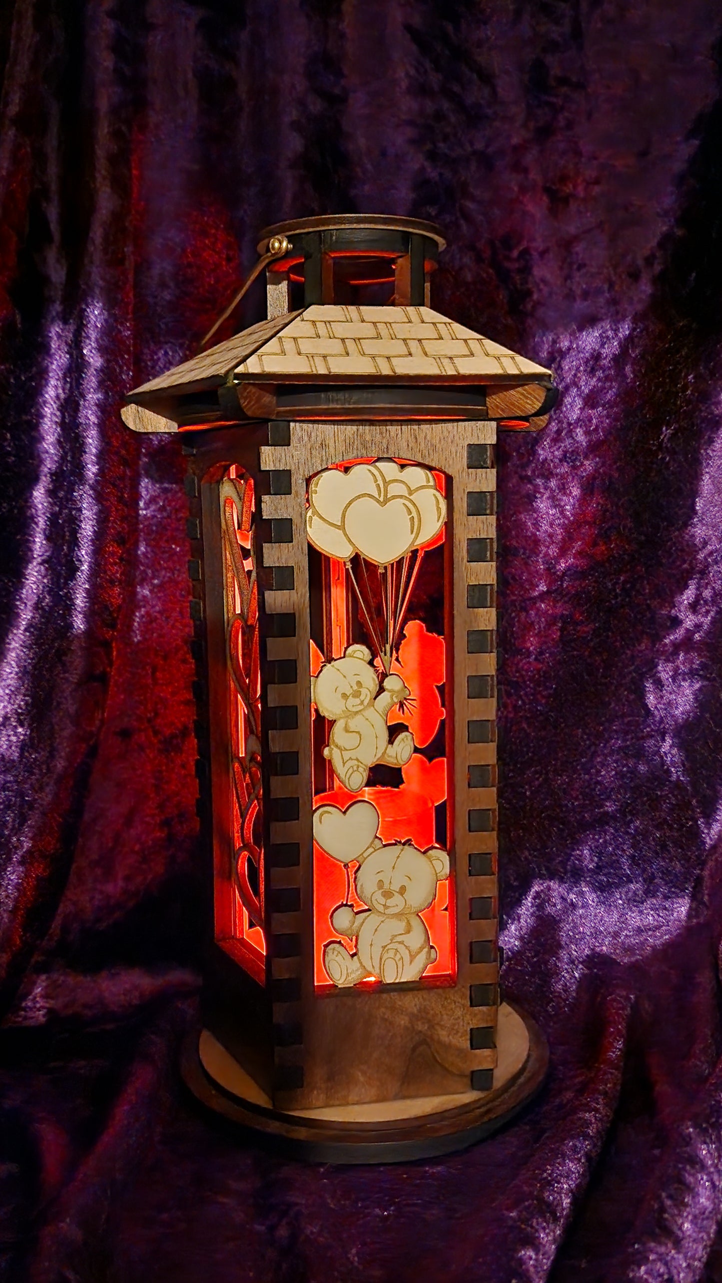 Wooden Lantern, 10 inch