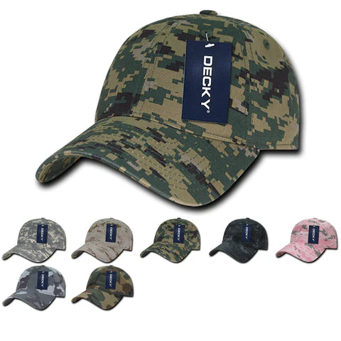Relaxed Camo Dad Hat with Custom Leatherette Patch