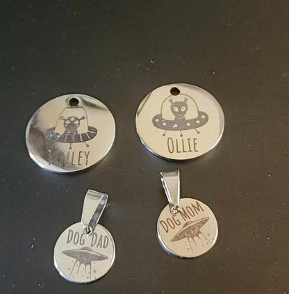 Pet Tag and Matching Necklace Pet Owner Gift Set