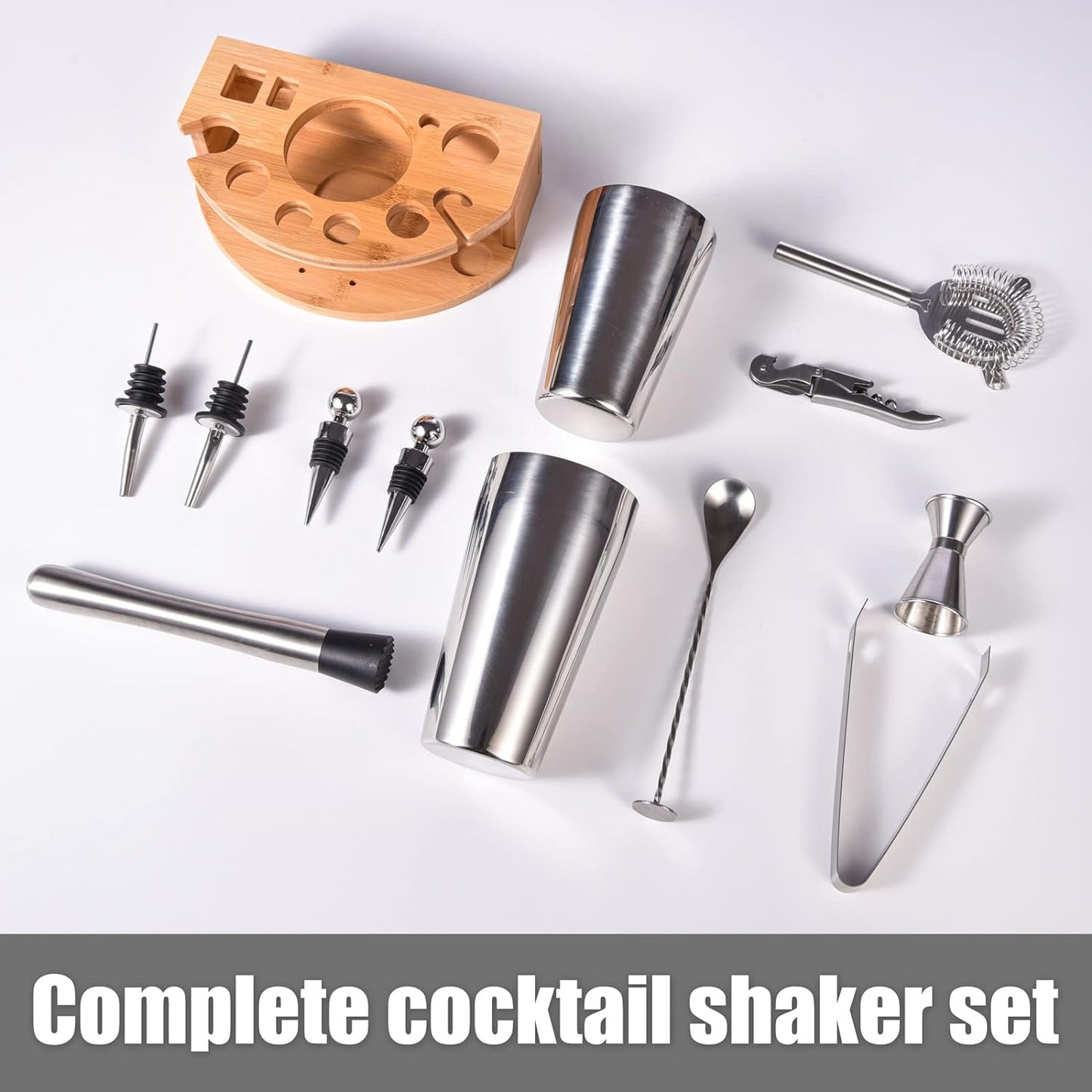 Kit de bartender personalizado de 12 piezas con soporte