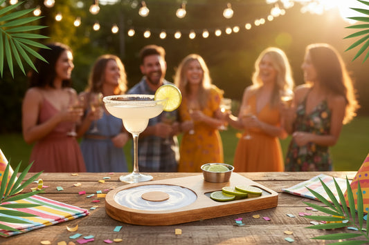 Custom Engraved Acacia Margarita Board with Slate Cutting Board