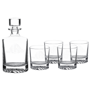 Personalized Glass Decanter Sets with Four Glasses