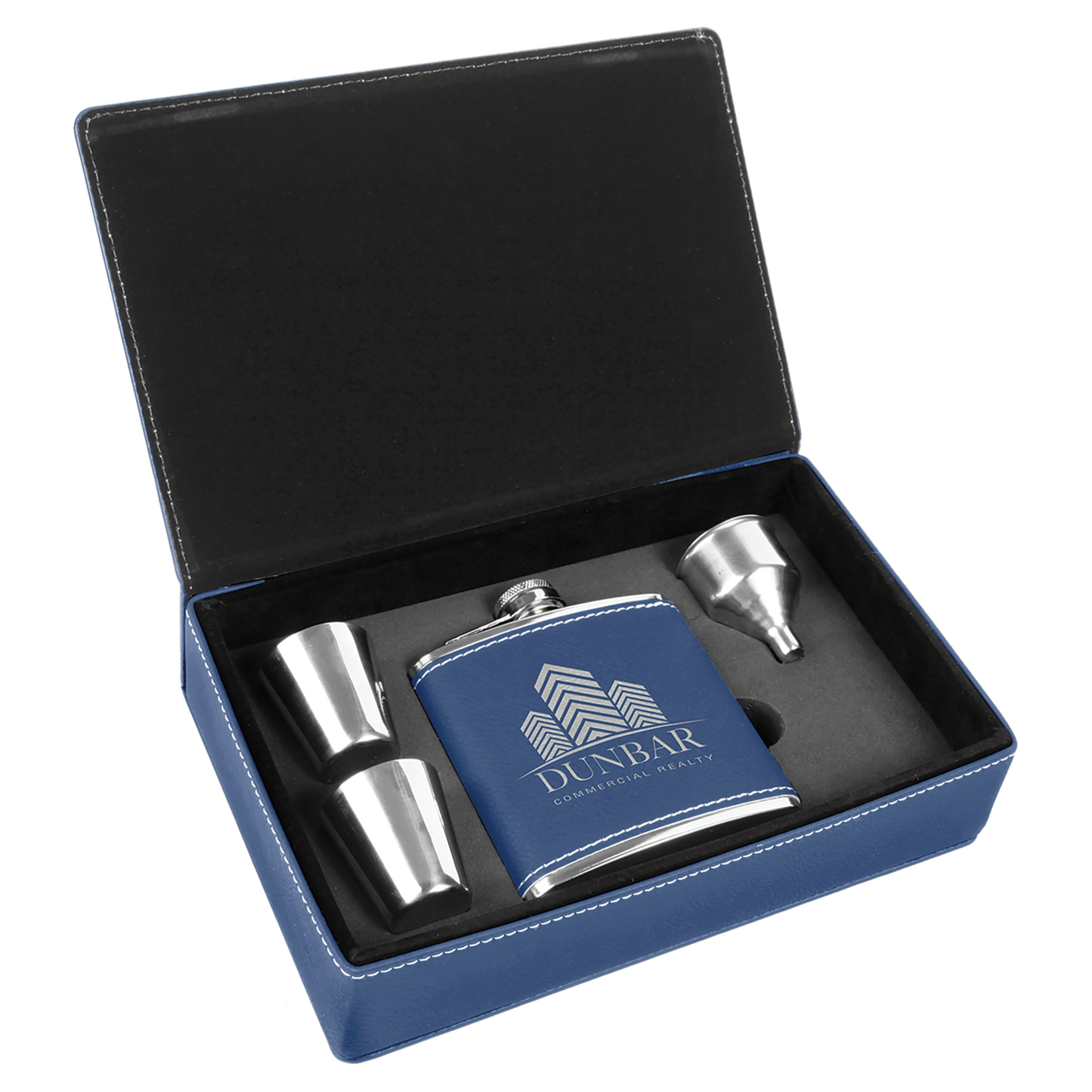 Personalized Leatherette Flask Gift Set