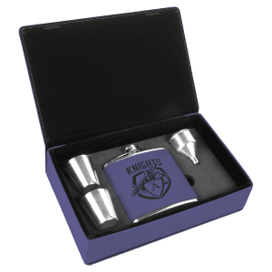 Personalized Leatherette Flask Gift Set